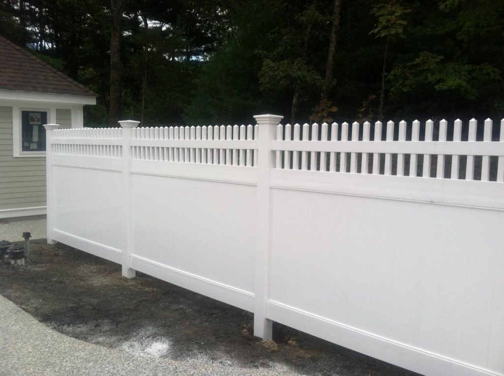 Spoke top white pvc fence with federation caps Reliable Fence