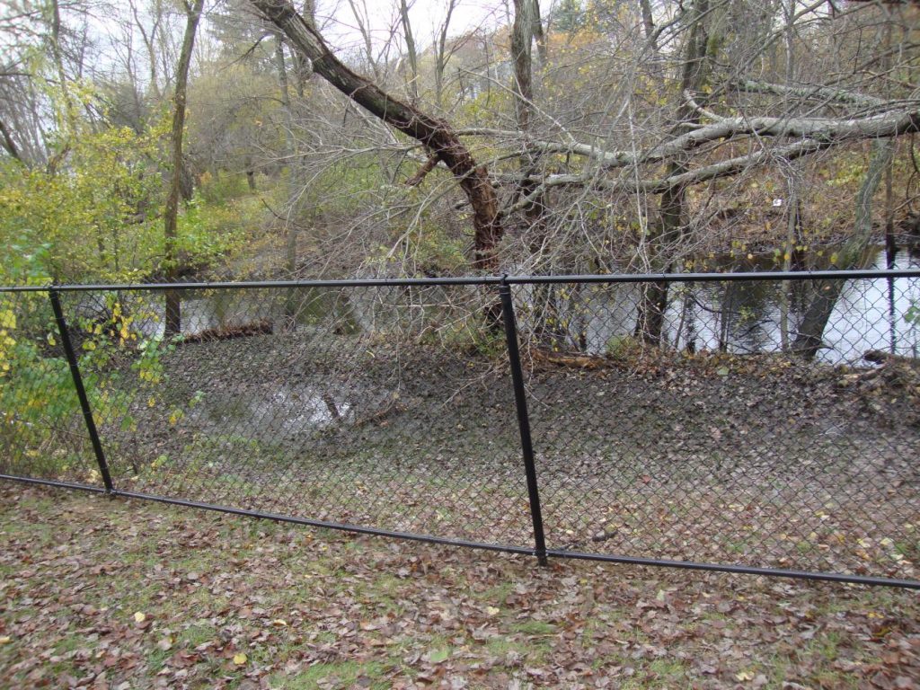 All Black Vinyl coated chain link with top and bottom rail (3