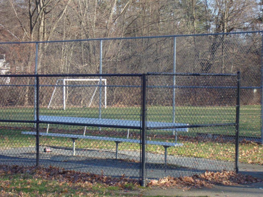 All black vinyl coated chain link baseball dugout Reliable Fence