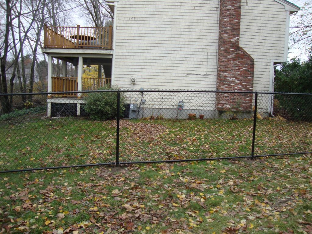 All black vinyl coated chain link with top and bottom rail (4