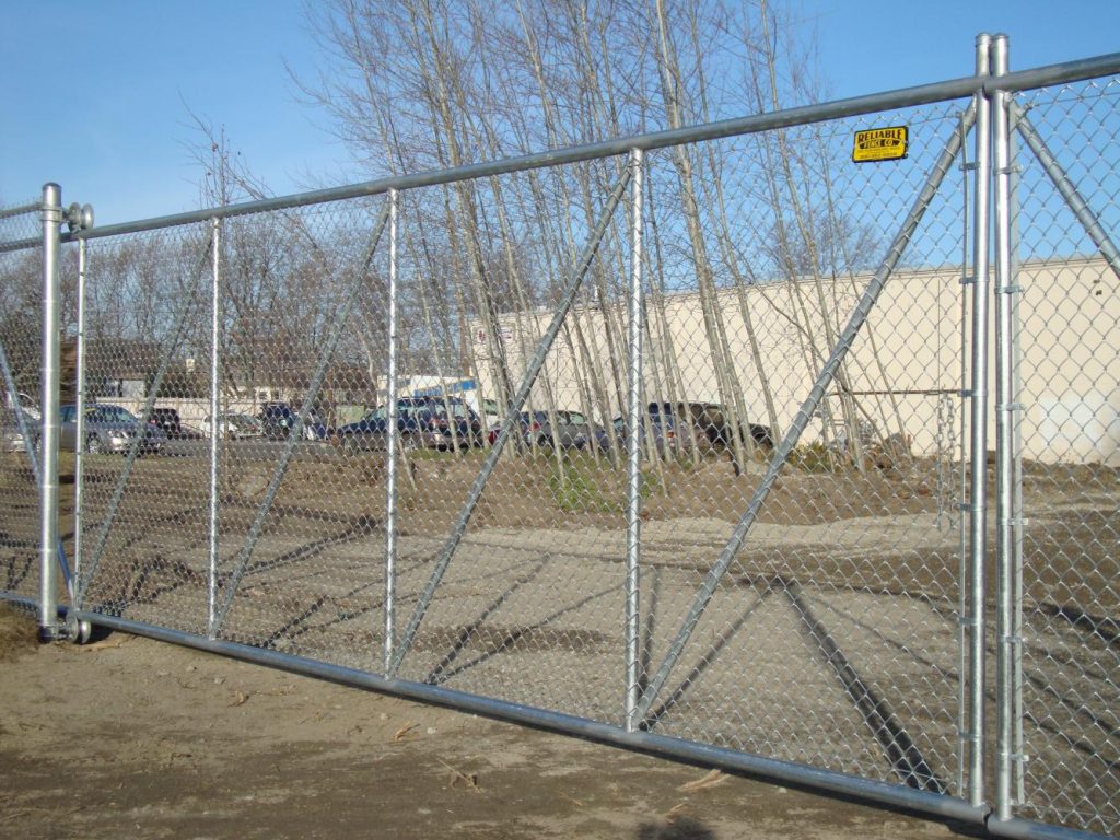 Custom 8' high all galvanized chain link slide gate Reliable Fence